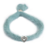 Armband flauschig blau silber